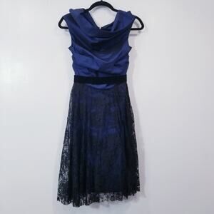 Talbot Runhof Silk Blend Off Shoulder Lace Ruched Cocktail Dress